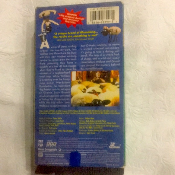 VTG. 1995 VHS#8399 video Tape. WALKACE & GROMIT. A CLOSE SHAVE. - Picture 2 of 8